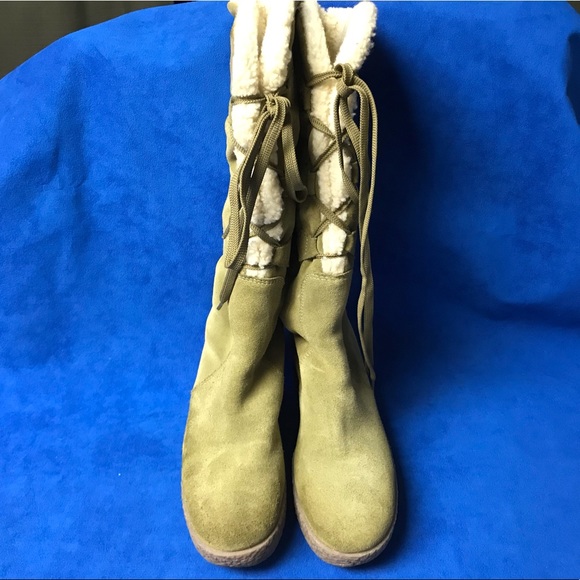 Michael Kors suede and shearling lined tall boots - Picture 3 of 8